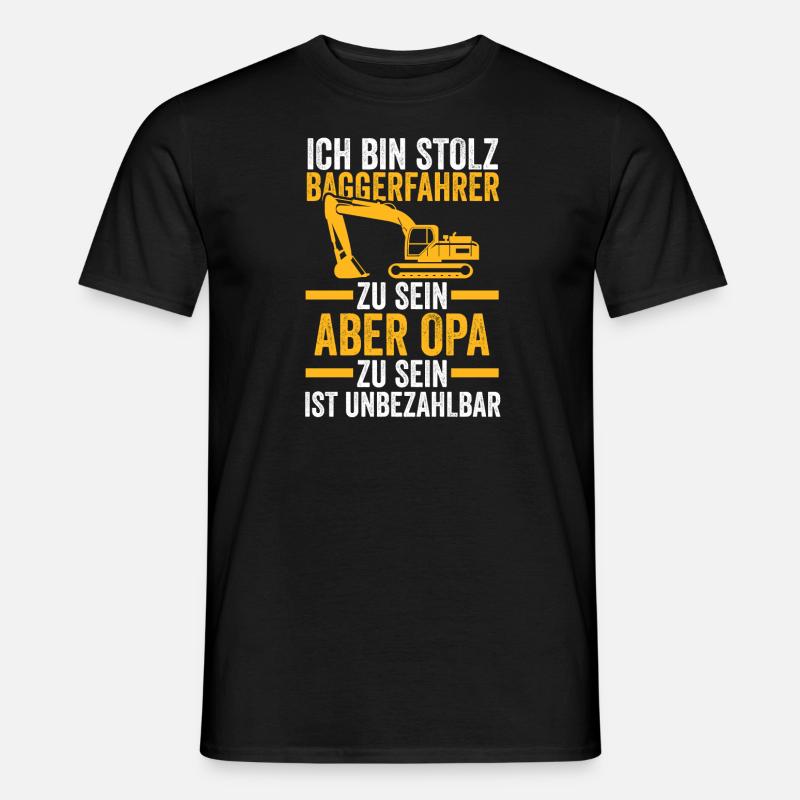 Bagger Opa Baggerführer Geschenk - Männer T-Shirt - Schwarz