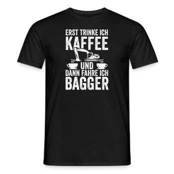 Bagger Kaffee Bagger Fahrer Geschenk - Männer T-Shirt - Schwarz - Vorne - AI Model Male 178 light (178cm)