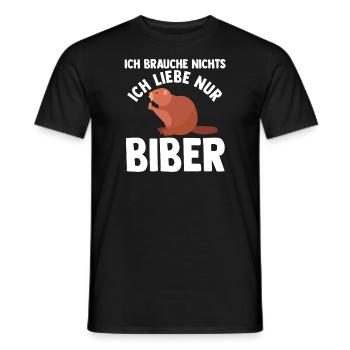 Biber Tier Biber Damm Geschenk - Männer T-Shirt - Schwarz - Vorne - AI Model Male 178 light (178cm)
