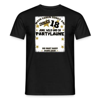 18th Birthday Girl & Boy Guestbook - Men's T-Shirt - black - Front - AI Model Male 178 light (178cm)