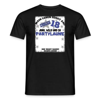 18th Birthday Girl & Boy Guestbook - Men's T-Shirt - black - Front - AI Model Male 178 light (178cm)