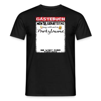 18th Birthday Girl & Boy Guestbook - Men's T-Shirt - black - Front - AI Model Male 178 light (178cm)
