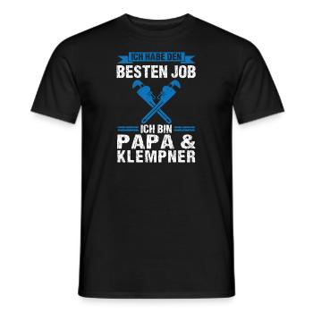 Papa Klempner Sanitär Geschenk - Männer T-Shirt - Schwarz - Vorne - AI Model Male 178 light (178cm)