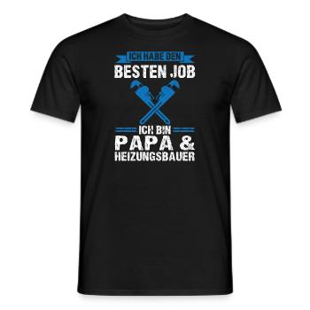 Papa Heizungsbauer Heizungsinstallateur Geschenk - Männer T-Shirt - Schwarz - Vorne - AI Model Male 178 light (178cm)