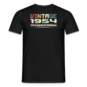 Vintage 1954 Gift 1954 Birthday 1954 Retro - Men's T-Shirt - black - Front - AI Model Male 178 light (178cm)