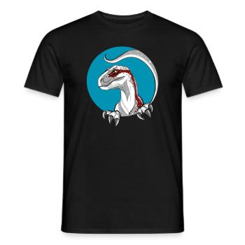 Velociraptor, Dino - Men's T-Shirt - black - Front - AI Model Male 178 light (178cm)