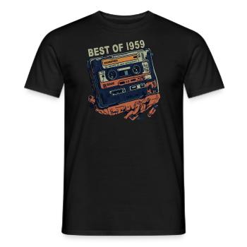 Vintage 1959 1959 Cassette - Vintage since 1959 - Men's T-Shirt - black - Front - AI Model Male 178 light (178cm)
