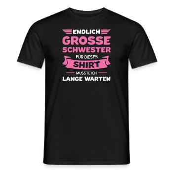 Große Schwester Familie Grosse Schwester Geschenk - Männer T-Shirt - Schwarz - Vorne - AI Model Male 178 light (178cm)