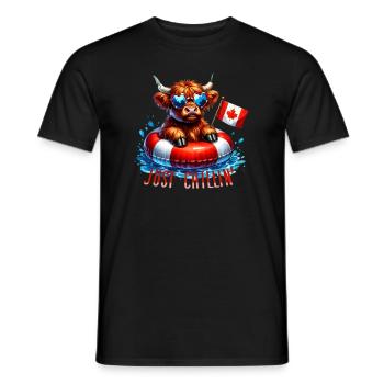Just Chillin Highland cattle Canada Day - Men's T-Shirt - black - Front - AI Model Male 178 light (178cm)