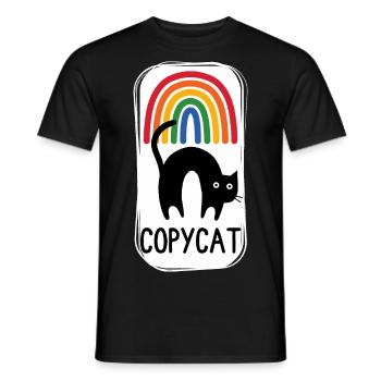 Regenbogen-Katze! - Männer T-Shirt - Schwarz - Vorne - AI Model Male 178 light (178cm)
