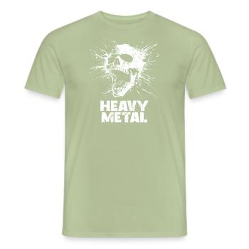 Heavy Metal Music Skull - Men's T-Shirt - sage - Front - AI Model Male 178 light (178cm)
