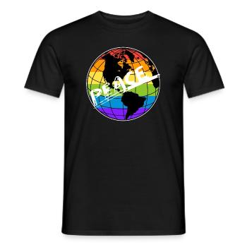 PEACE - Männer T-Shirt - Schwarz - Vorne - AI Model Male 178 light (178cm)
