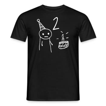 2 ans - Cadeau 2e Anniversaire Amusant 2 ans - T-shirt homme - noir - Devant - AI Model Male 178 light (178cm)