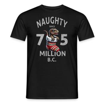 Baby Velociraptor Dino Christmas Funny Kids - Men's T-Shirt - black - Front - AI Model Male 178 light (178cm)