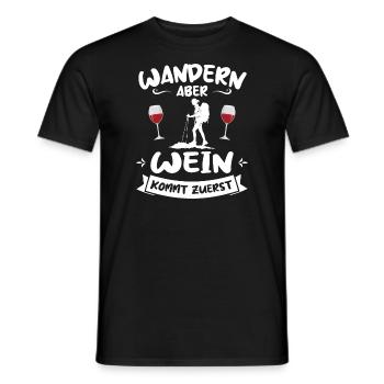 Wandern Wein Bergsteiger Geschenk - Männer T-Shirt - Schwarz - Vorne - AI Model Male 178 light (178cm)