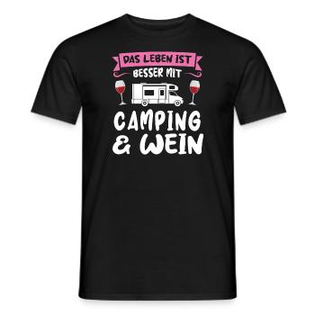 Campen Wein Camper Geschenk - Männer T-Shirt - Schwarz - Vorne - AI Model Male 178 light (178cm)