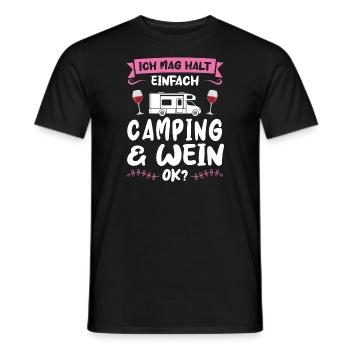 Campen Wein Camper Geschenk - Männer T-Shirt - Schwarz - Vorne - AI Model Male 178 light (178cm)