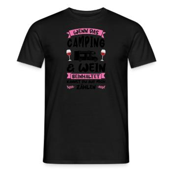 Campen Wein Camping-Liebhaber Geschenk - Männer T-Shirt - Schwarz - Vorne - AI Model Male 178 light (178cm)