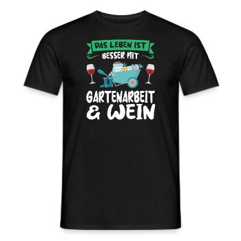 Gartenarbeit Wein Gartenbau Geschenk - Männer T-Shirt - Schwarz - Vorne - AI Model Male 178 light (178cm)