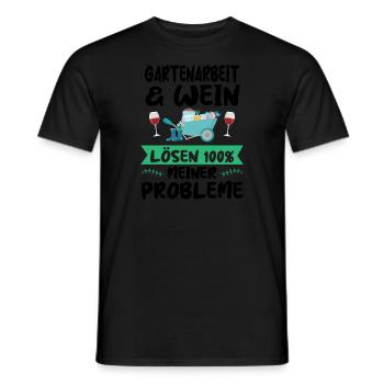 Gartenarbeit Wein Gartenliebhaber Geschenk - Männer T-Shirt - Schwarz - Vorne - AI Model Male 178 light (178cm)