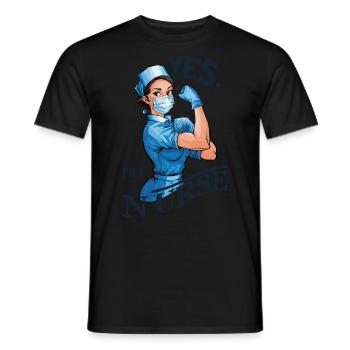 Lustige Krankenschwester mit Humor - Männer T-Shirt - Schwarz - Vorne - AI Model Male 178 light (178cm)