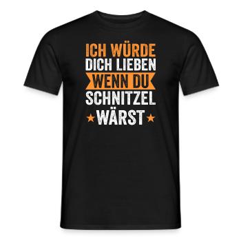 Schnitzel Wiener Schweineschnitzel Geschenk - Männer T-Shirt - Schwarz - Vorne - AI Model Male 178 light (178cm)
