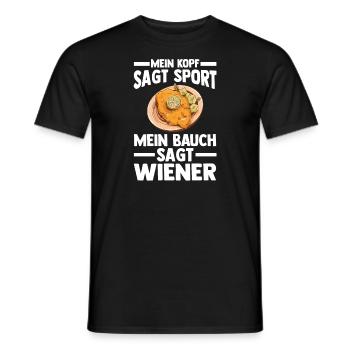 Schnitzel Wiener Schweineschnitzel Geschenk - Männer T-Shirt - Schwarz - Vorne - AI Model Male 178 light (178cm)