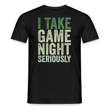 Ich nehme den Spieleabend ernst - Männer T-Shirt - Schwarz - Vorne - AI Model Male 178 light (178cm)