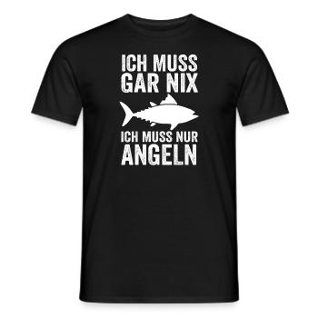 Angeln Fisch Angelrute Geschenk - Männer T-Shirt - Schwarz - Vorne - AI Model Male 178 light (178cm)