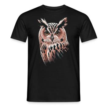 Niedliche Eule Vogel Federn Blumen Muster - Männer T-Shirt - Schwarz - Vorne - AI Model Male 178 light (178cm)