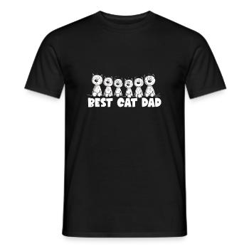 Cats Dad Best Cat Dad - Men's T-Shirt - black - Front - AI Model Male 178 light (178cm)