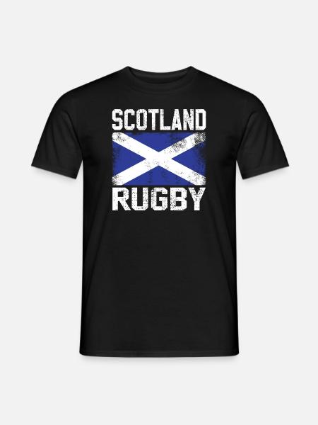 Retro Scotland rugby jersey - Men's T-Shirt - black