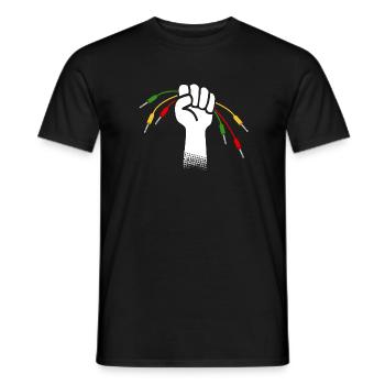 Modular Synthesizer Cables - Men's T-Shirt - black - Front - AI Model Male 178 light (178cm)