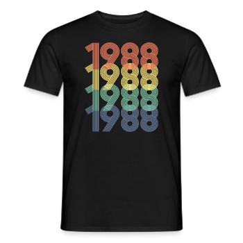 Cool Retro 1988, 34 Jahre alt, Geschenk zum 34. Geburtstag - Männer T-Shirt - Schwarz - Vorne - AI Model Male 178 light (178cm)