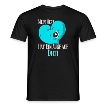 Mein Herz hat ein Auge auf Dich - Männer T-Shirt - Schwarz - Vorne - AI Model Male 178 light (178cm)