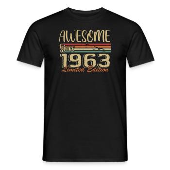 Legends Are Born In 1963 Vintage 1963 - Men's T-Shirt - black - Front - AI Model Male 178 light (178cm)
