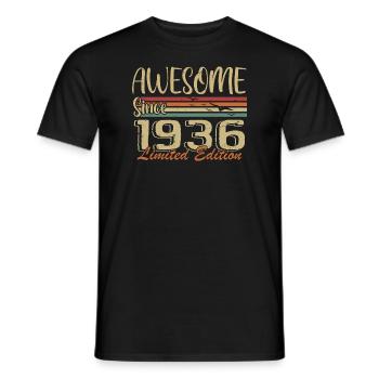 Legenden werden 1936 geboren Jahrgang 1936 - Männer T-Shirt - Schwarz - Vorne - AI Model Male 178 light (178cm)