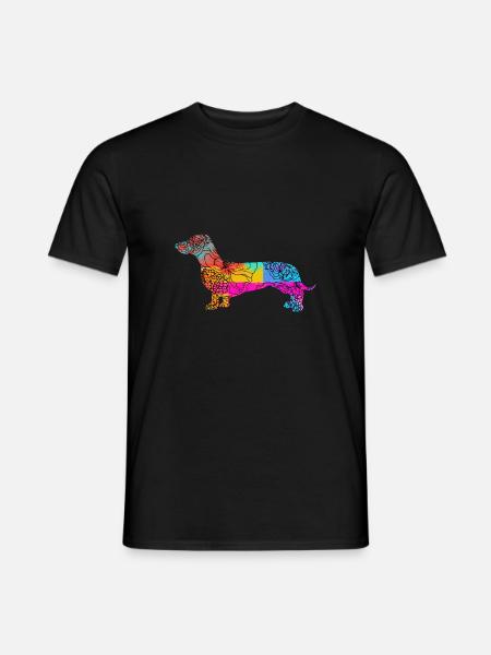 Dackel Dachshund Flowers - Men's T-Shirt - black