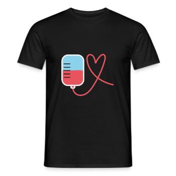 Blood donation heart form - Men's T-Shirt - black - Front - AI Model Male 178 light (178cm)