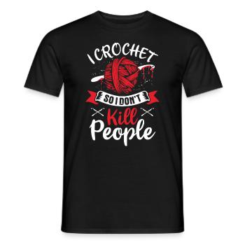 Crochet crochet hook yarn crochet gift - Men's T-Shirt - black - Front - AI Model Male 178 light (178cm)