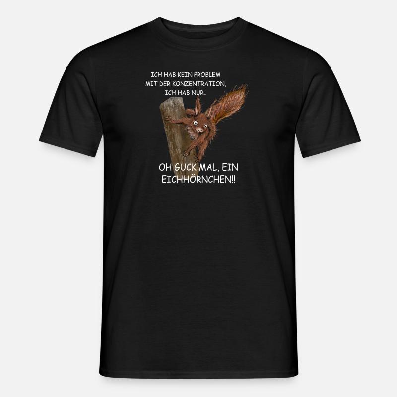Eichhörnchen squirrel Design ADHS - Männer T-Shirt - Schwarz