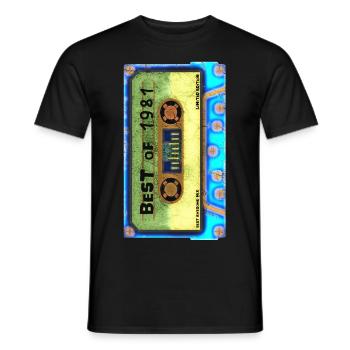 Original Retro 1981 Geburtstag Jahrgang 1981 - Männer T-Shirt - Schwarz - Vorne - AI Model Male 178 light (178cm)