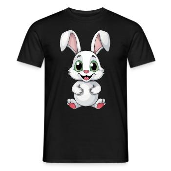 Funny cute bunny - Men's T-Shirt - black - Front - AI Model Male 178 light (178cm)