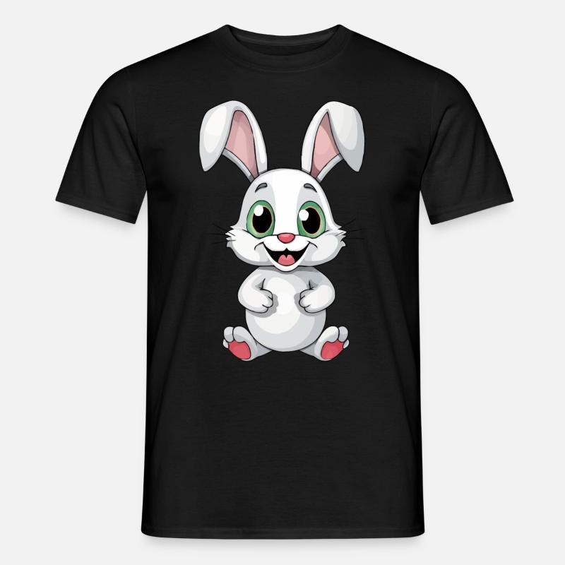 Lustiger Süßer Hase - Männer T-Shirt - Schwarz