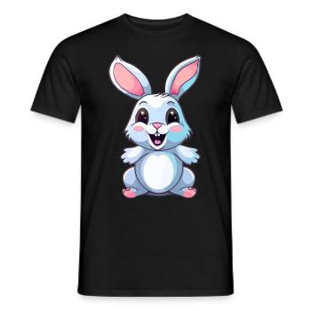 Süßer Kawaii Hase - Männer T-Shirt - Schwarz - Vorne - AI Model Male 178 light (178cm)