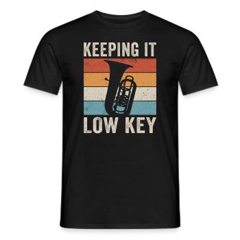 Tuba Player Keeping It Low Key - Men's T-Shirt - black - Front - AI Model Male 178 light (178cm)