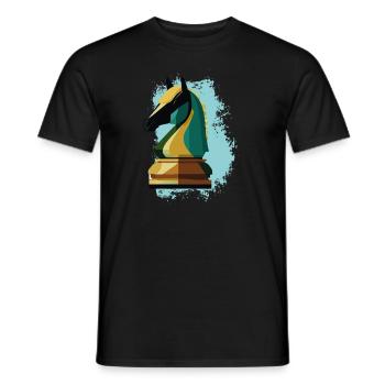 Échecs, Cheval - T-shirt homme - noir - Devant - AI Model Male 178 light (178cm)