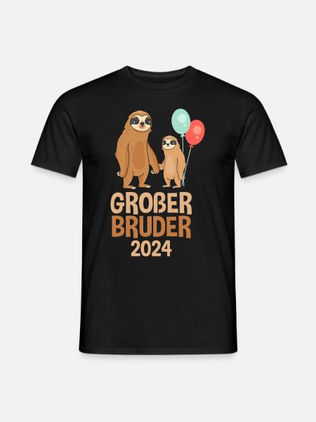 Großer Bruder 2024 Faultier - Männer T-Shirt - Schwarz