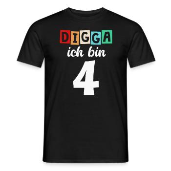 Digga Ich Bin 4 Jahre 4. Geburtstag - Männer T-Shirt - Schwarz - Vorne - AI Model Male 178 light (178cm)