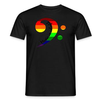 Bassschlüssel Regenbogenfarbe Regenbogenfahne - Männer T-Shirt - Schwarz - Vorne - AI Model Male 178 light (178cm)